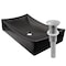 Novatto Modern Matte Black Porcelain Vessel Sink Set with Brushed Nickel Drain and Sealer NP-01141MBBN - alternate 1
